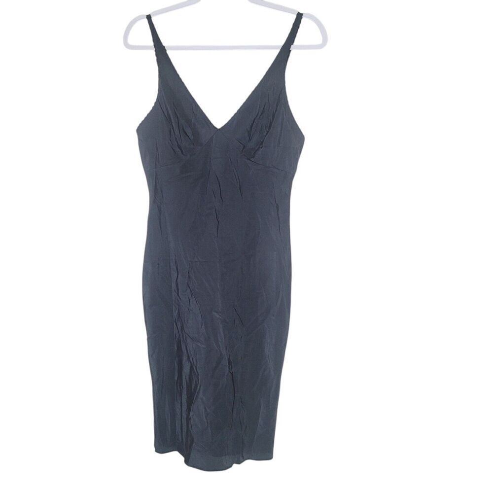 Vintage Nordstrom Babydoll Slip Dress Women's Size Medium Blue Scallop Hem Sexy